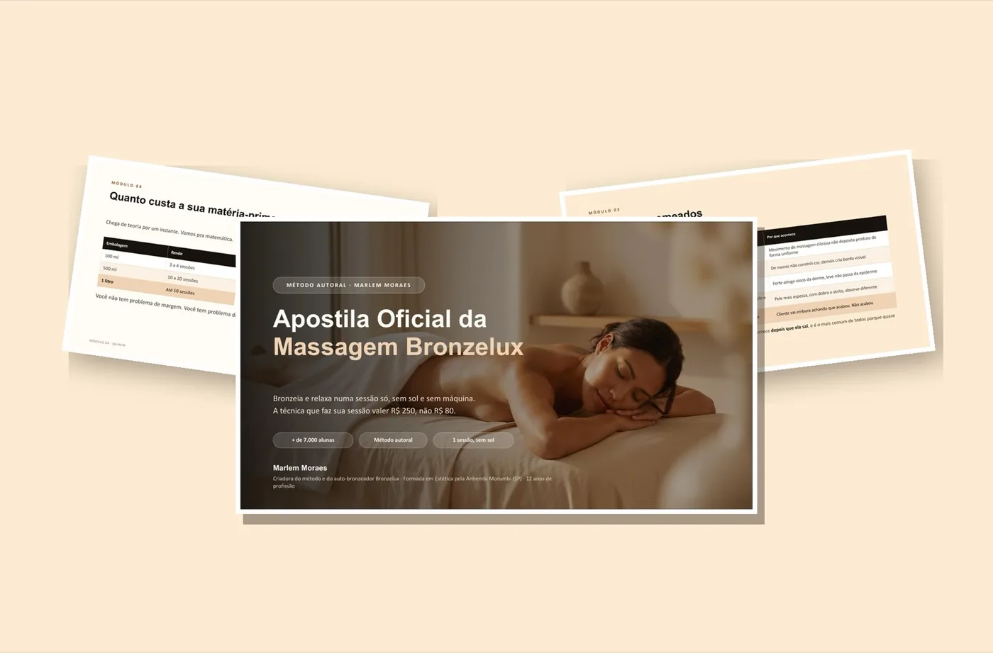 Páginas reais da Apostila Oficial Massagem Bronzelux
